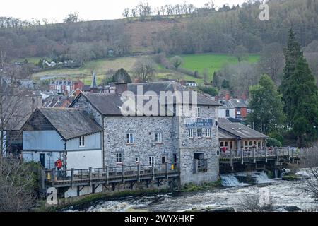 Corn Mill, River Dee, Llangollen, pays de Galles, Grande-Bretagne Banque D'Images