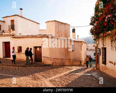 Rue dans le village pittoresque de Capileira, las Alpujarras, Grenade, Andalucía, Espagne, Europe Banque D'Images