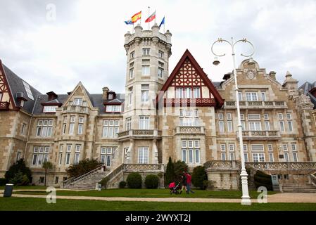 Magdalena Palace accueille des cours d'été à travers l'Université internationale Menéndez Pelayo, Santander, Cantabrie, Espagne. Banque D'Images