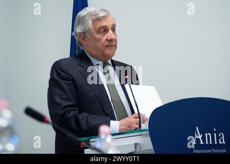 Congrès ANIA et Bureau du Parlement européen en Italie. Dans la photo Antonio Tajani. UTILISATION ÉDITORIALE UNIQUEMENT ! NON DESTINÉ À UN USAGE COMMERCIAL ! Banque D'Images