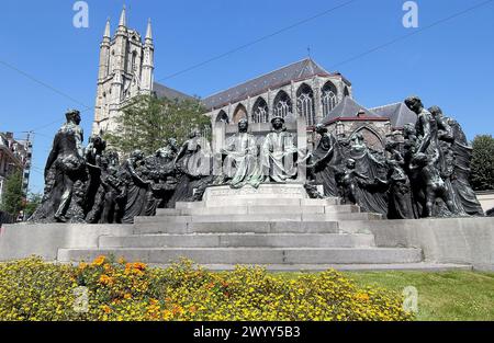 Cathédrale Saint-Bavon (Sint-Baafskathedraal). Gand. Flandre, Belgique. Banque D'Images