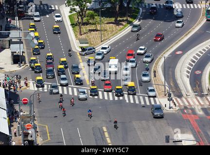 Avenida 9 de Julio. Buenos Aires. Argentine. Banque D'Images