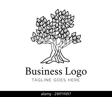 Logo Olive Tree abstrait moderne Illustration de Vecteur