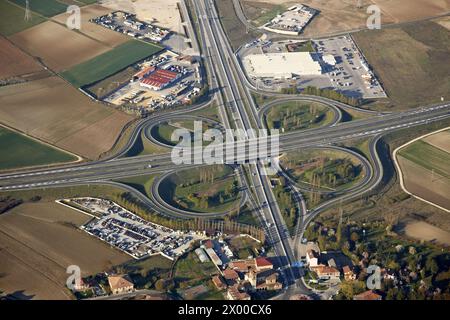 Autoroutes, Gamarra, Vitoria-Gasteiz, Alava, pays Basque, Espagne. Banque D'Images