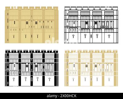 Château de Norwich à Norfolk, Royaume-Uni Illustration de Vecteur