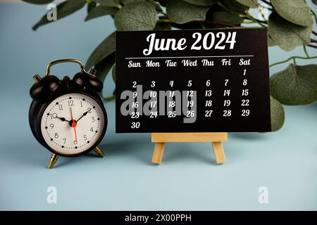 Calendrier mensuel de juin 2024 pour la planification et la gestion Banque D'Images