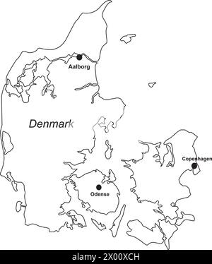 Carte de danemark ikon illustration vectorielle conception simple Illustration de Vecteur