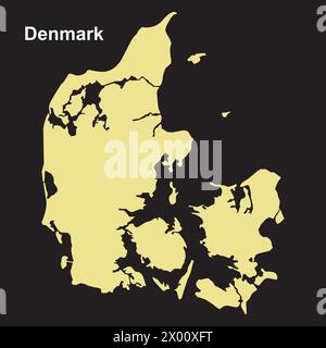 Carte de danemark ikon illustration vectorielle conception simple Illustration de Vecteur