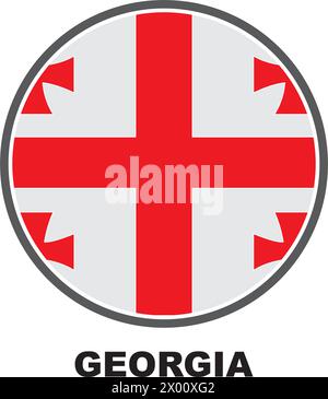 Géorgie drapeau logo illustration vectorielle conception simple Illustration de Vecteur