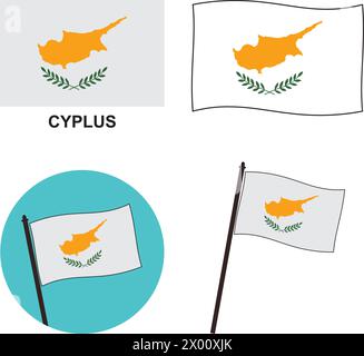 Icône de drapeau de Chypre illustration vectorielle conception de symbole Illustration de Vecteur