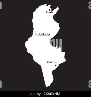 Tunisie carte de pays illustration vectorielle conception de symbole Illustration de Vecteur