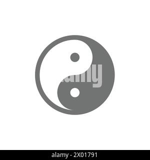 Icône de vecteur Yin et yang. Bouddhisme et équilibre, symbole de méditation. Illustration de Vecteur