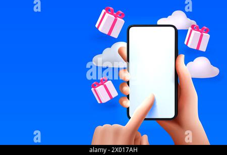 Bonus boutique cadeaux, prix boîte, bannière promotionnelle. Vecteur Illustration de Vecteur