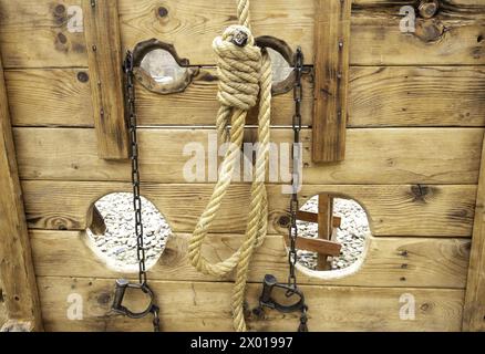Détail de vieux instruments de torture de l'inquisition espagnole Banque D'Images