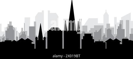 Panorama urbain de NORWICH, ROYAUME-UNI Illustration de Vecteur