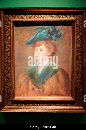 Jeune femme au chapeau vert. Pierre Auguste Renoir. Museo Nacional de Bellas Artes. Musée national des Beaux-Arts Recoleta. Buenos Aires. Argentine Banque D'Images