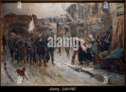 « Les négociateurs allemands entrent à Belfort le 16 février 1871 », 1884, Alphonse de Neuville, Musée de l’Armée, Hôtel National des Invalides, Paris, France Banque D'Images