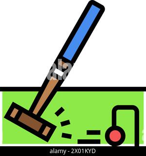 illustration vectorielle d'icône de couleur de jeu de croquet Illustration de Vecteur