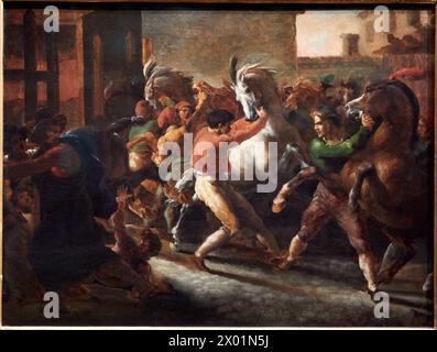 'Course de chevaux libres', 1817, Théodore Géricault, petit Palais Musée des Beaux Arts de la ville de Paris, France, Europe Banque D'Images