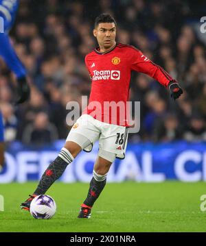 Londres, Royaume-Uni. 04th Apr, 2024 - Chelsea v Manchester United - premier League - Stamford Bridge. Casimero en action contre Chelsea. Crédit photo : Mark pain/Alamy Live News Banque D'Images