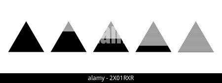 triangle divisé en monochrome. Vecteur de formes géométriques abstraites. Illustration de Vecteur