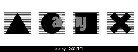 formes géométriques divisées en monochrome. Vecteur de formes géométriques abstraites. Illustration de Vecteur