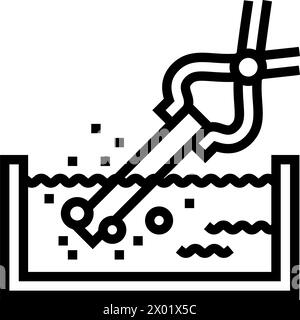 illustration vectorielle d'icône de ligne de forgeron de trempe Illustration de Vecteur