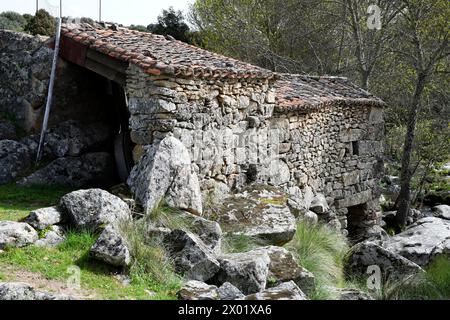 Mamoles, Fraguales hydraulique mill. Sayago, Parc naturel d'Arribes del Duero, province de Zamora, Castilla y Leon, Espagne. Banque D'Images