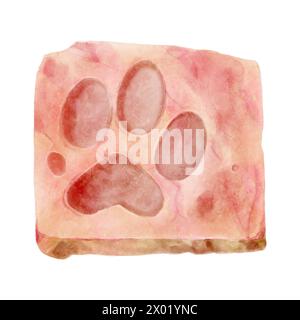 Empreinte de dinosaure dans la roche. Conception de peinture aquarelle. Vecteur . Illustration de Vecteur