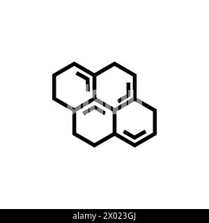 Icône de vecteur plat de structure moléculaire. Symbole solide simple isolé sur fond blanc Illustration de Vecteur