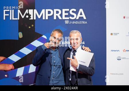 Rome, Italie, 9 avril 2024 - Giampaolo Letta avec Mario Sesti, assiste à la première journée du Festival film Impresa à Casa del Cinema Villa Borghese. Crédits : Luigi de Pompeis/Alamy Live News Banque D'Images