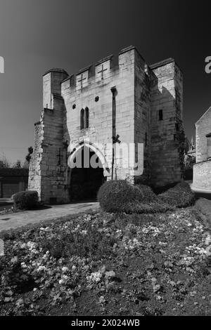 Vue de l'arc Pottergate, Lincoln City, Lincolnshire, Angleterre, Royaume-Uni Banque D'Images