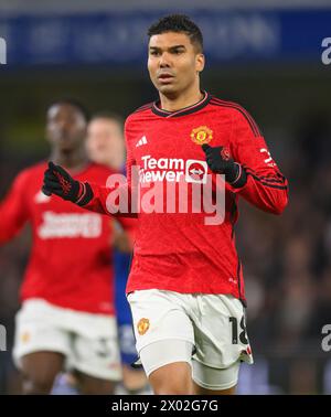 Londres, Royaume-Uni. 04th Apr, 2024 - Chelsea v Manchester United - premier League - Stamford Bridge. Casimero en action contre Chelsea. Crédit photo : Mark pain/Alamy Live News Banque D'Images