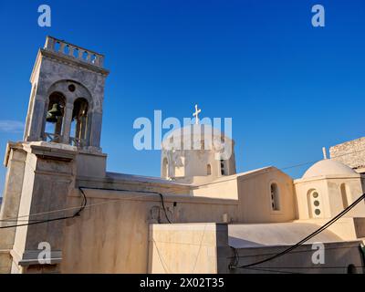 Cathédrale catholique de la présentation du Seigneur, Chora, ville de Naxos, île de Naxos, Cyclades, îles grecques, Grèce, Europe Banque D'Images