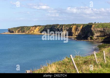 La pointe du hoc, Cricqueville-en-Bessin, Calvados, Normandie, France, Europe Banque D'Images