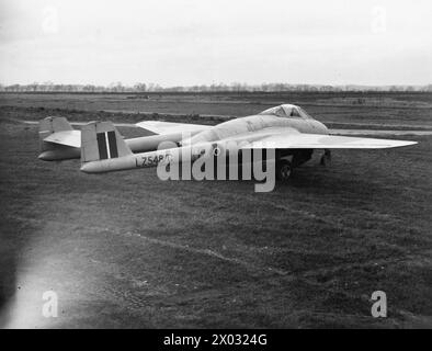 Le de Havilland Vampire était un avion à réaction britannique d'après-guerre développé par de Havilland, utilisé dans le service militaire après la seconde Guerre mondiale. Banque D'Images