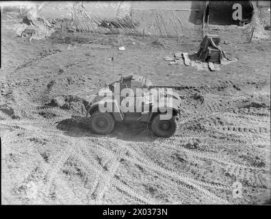La voiture blindée Daimler Mk II a été déployée par l'armée britannique pendant la seconde Guerre mondiale pour la reconnaissance et le soutien sur le champ de bataille. Banque D'Images