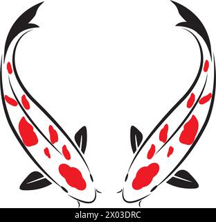 conception de symbole d'illustration vectorielle d'icône de poisson rouge koi Illustration de Vecteur