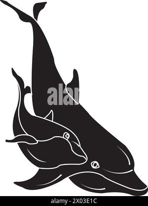 Icône de dauphin illustration vectorielle conception simple Illustration de Vecteur