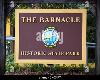 Miami, Floride, États-Unis - 6 avril 2024 : le Barnacle Historic State Park (lieu de la plus ancienne maison de la ville). Banque D'Images