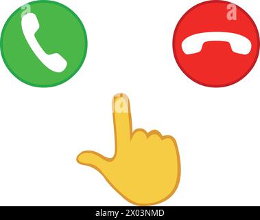 les boutons manuels jaunes vector acceptent rejet Illustration de Vecteur