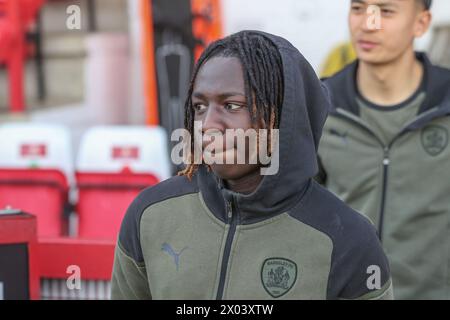 Fábio Jaló de Barnsley arrive lors du match de Sky Bet League 1 Stevenage vs Barnsley au stade Lamex, Stevenage, Royaume-Uni, le 9 avril 2024 (photo par Alfie Cosgrove/News images) Banque D'Images