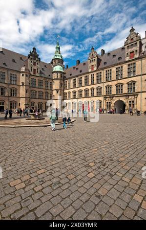 Cour du château de Kronborg, Helsingor, Danemark Banque D'Images