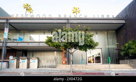 La branche Westwood de la bibliothèque publique de Los Angeles en Californie, aux États-Unis Banque D'Images