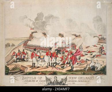 Bataille de la Nouvelle-Orléans et mort du major-général Packenham le 8 janvier 1815. Par Andrew Jackson. Banque D'Images