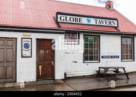 The Globe Tavern, Stanley, îles Falkland, samedi 2 décembre, 2023. photo : David Rowland / One-Image.com Banque D'Images