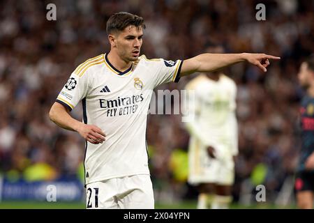 Madrid, Espagne. 09th Apr, 2024. Brahim Diaz du Real Madrid lors du match quart de finale de la première manche de l'UEFA Champions League entre le Real Madrid CF et Manchester City à l'Estadio Santiago Bernabeu le 9 avril 2024 à Madrid, Espagne. (Photo de Gerard Franco/Dax images) crédit : DAX images/Alamy Live News Banque D'Images