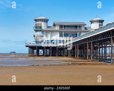 UK, Somerset, Weston Super Mare, le Grand Pier. Banque D'Images