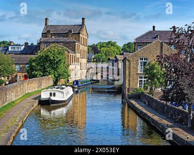 Royaume-Uni, North Yorkshire, Skipton, Leeds et Liverpool canal. Banque D'Images