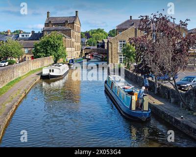 Royaume-Uni, North Yorkshire, Skipton, Leeds et Liverpool canal. Banque D'Images